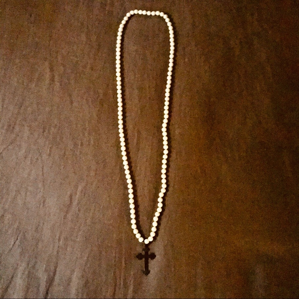 Beaded cross necklace